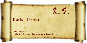 Koda Ilona névjegykártya